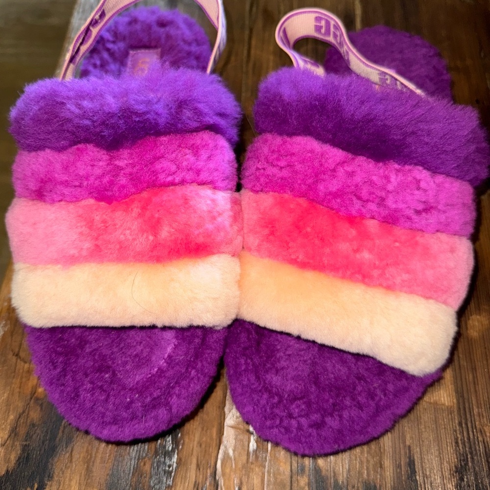 UGG Multicolor Fuzzy Slippers